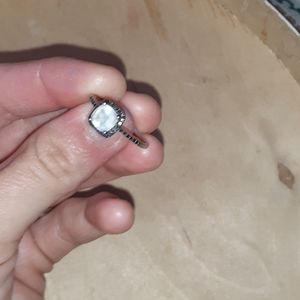 Silver fake diamond ring